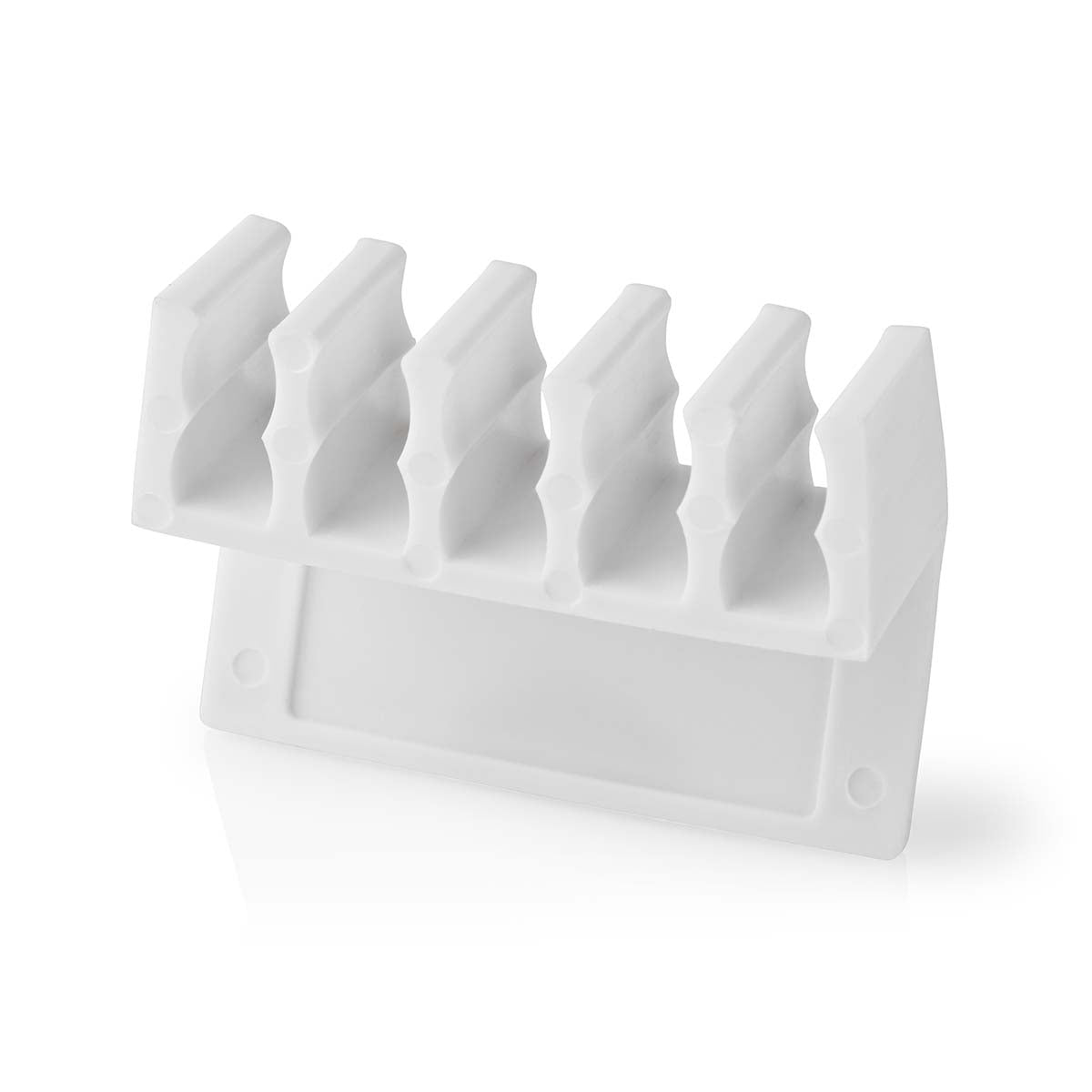 Cable Management | Cable clamp | Click and Go | 2 pcs. | Number of seats: 5 Discs | Maximum cable thickness: 7.1 mm | Polypropylene | White