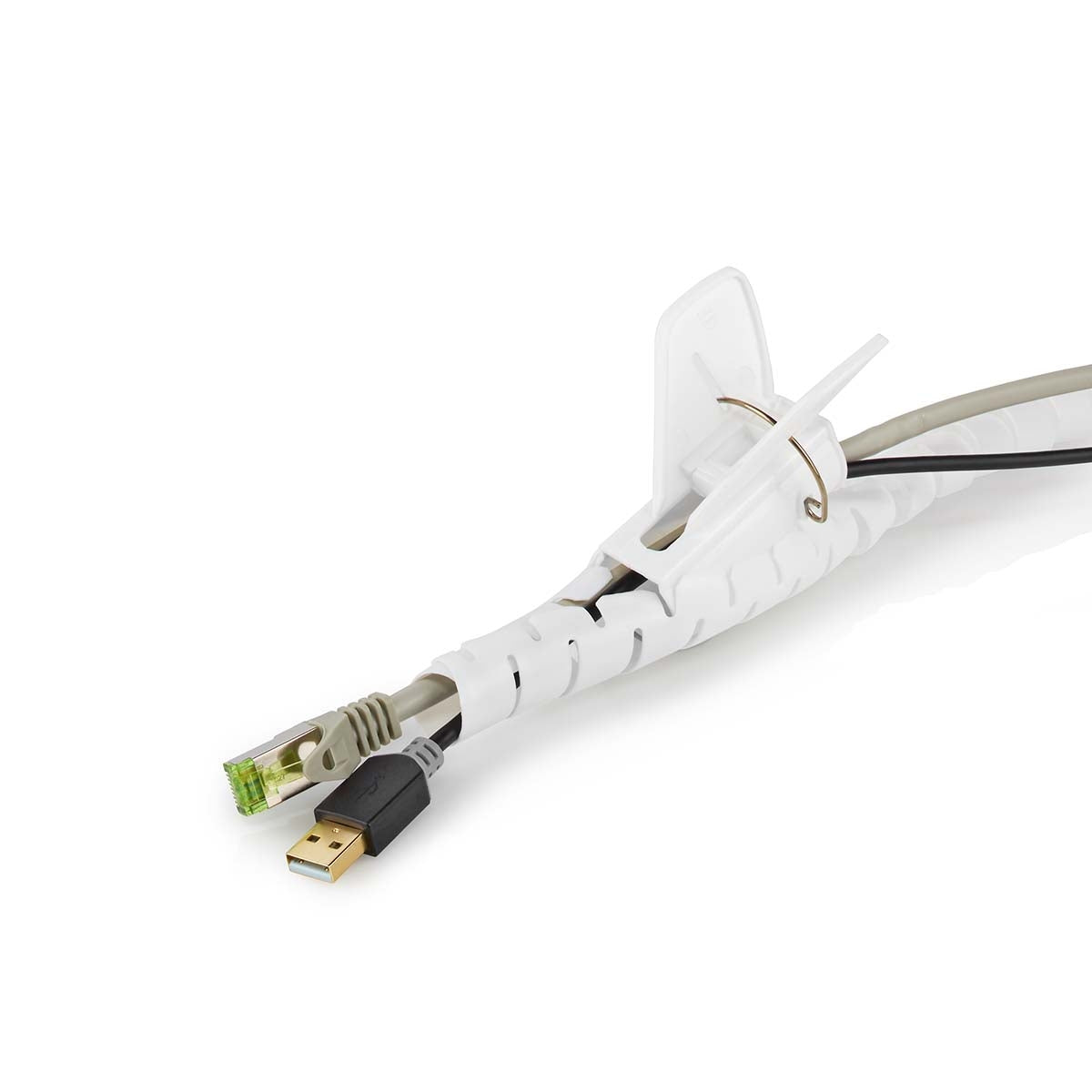 Cable Management | Spiral sleeve | 1 pc. | Maximum cable thickness: 16 mm | PE | White