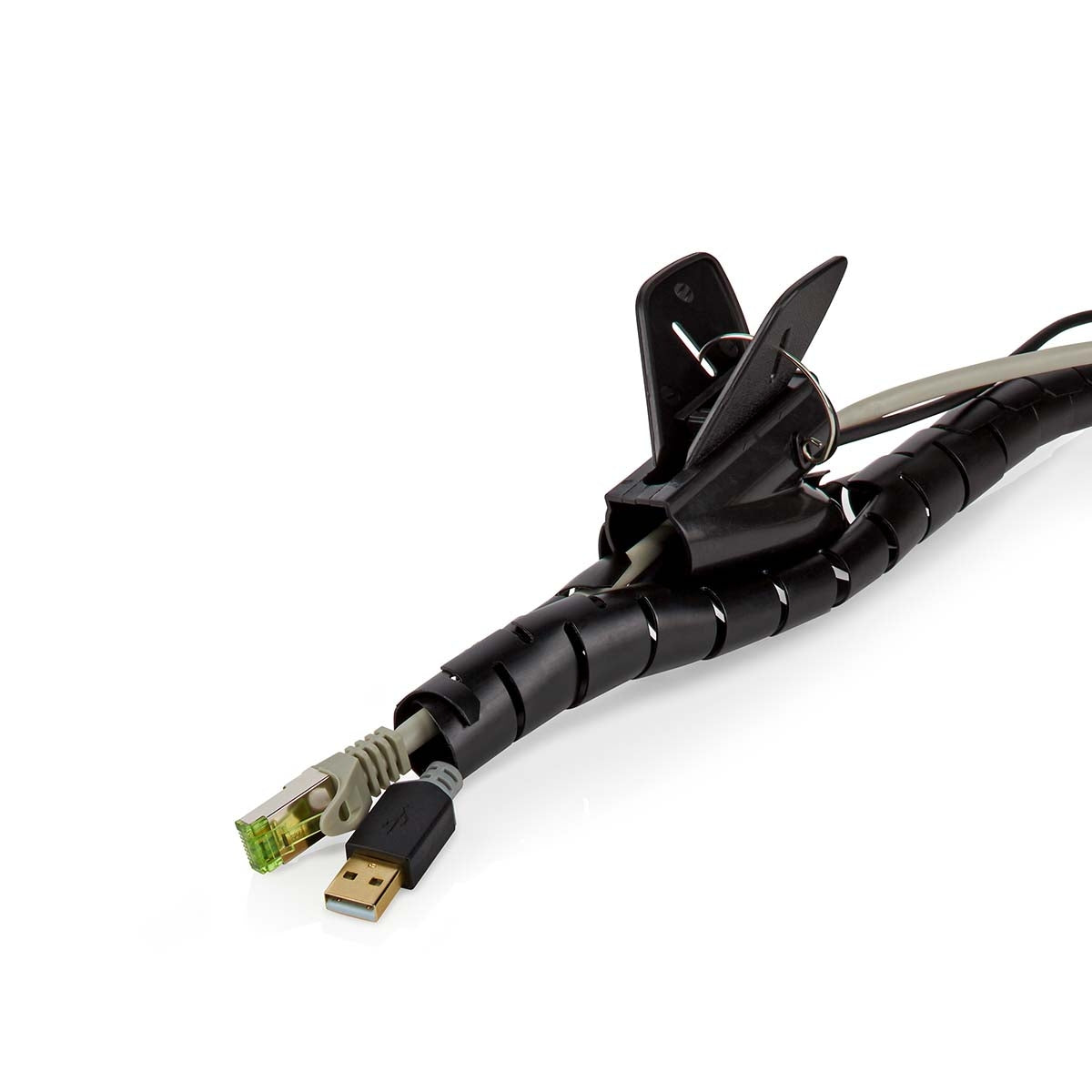 Cable Management | Spiral sleeve | 1 pc. | Maximum cable thickness: 22 mm | PE | Black