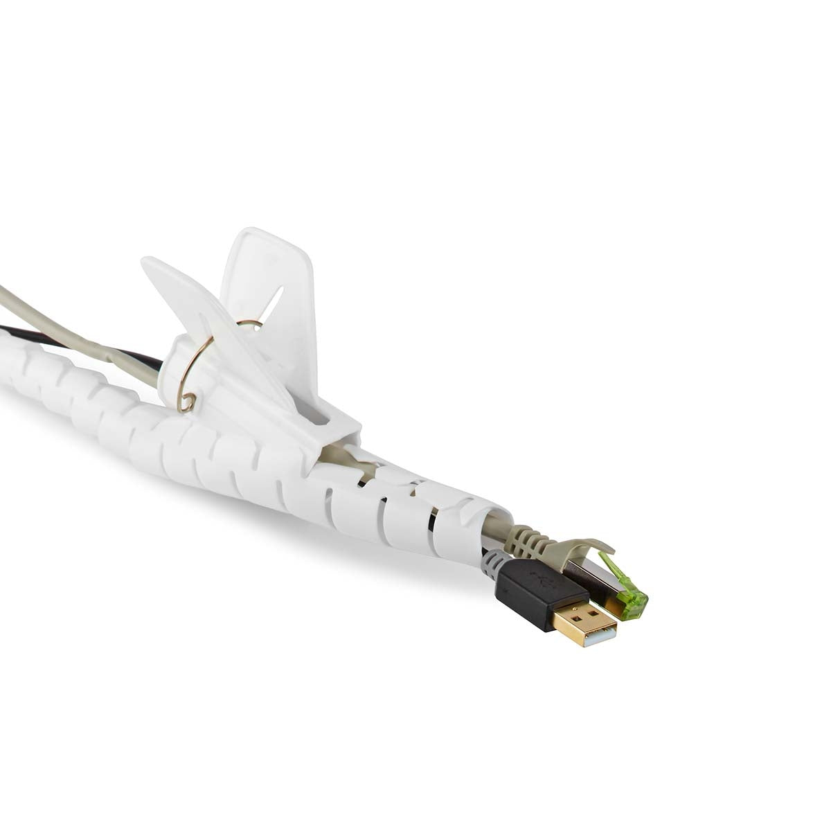 Cable Management | Spiral sleeve | 1 pc. | Maximum cable thickness: 22 mm | PE | White