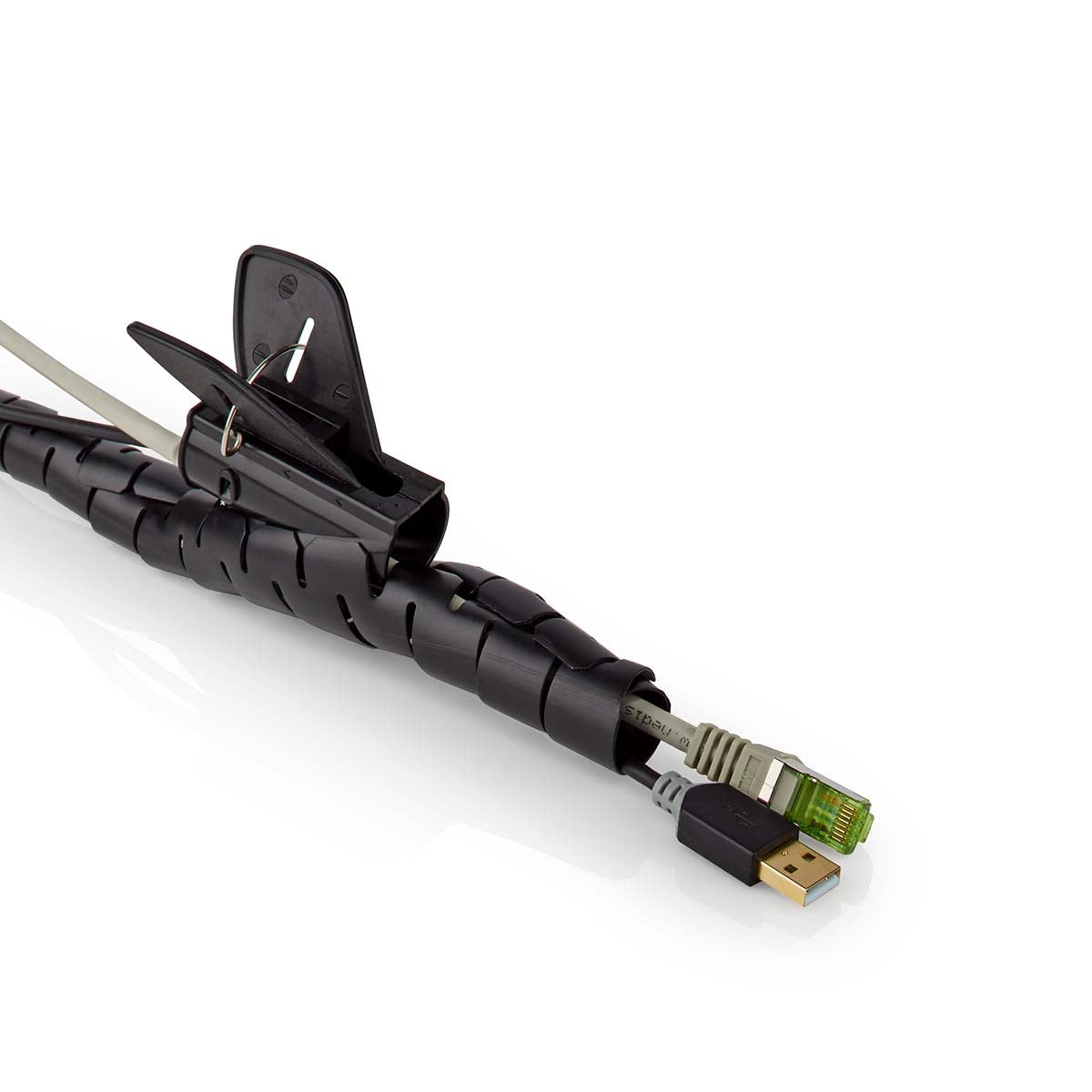 Cable Management | Spiral sleeve | 1 pc. | Maximum cable thickness: 28 mm | PE | Black