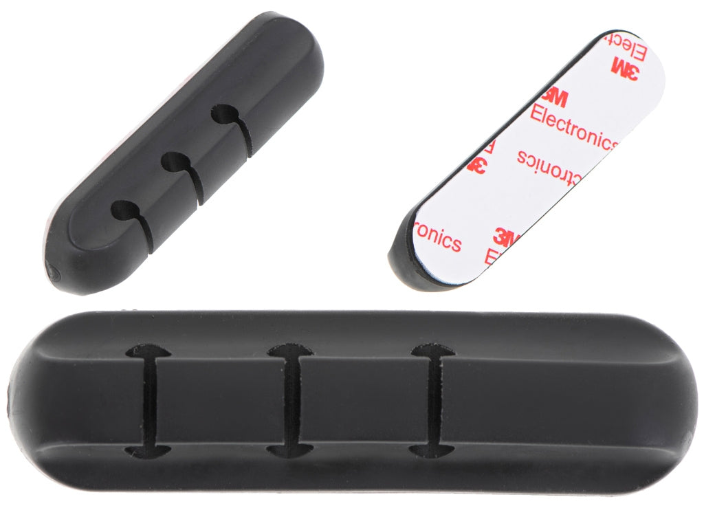 Cable holder organiser 3 wire silicone black