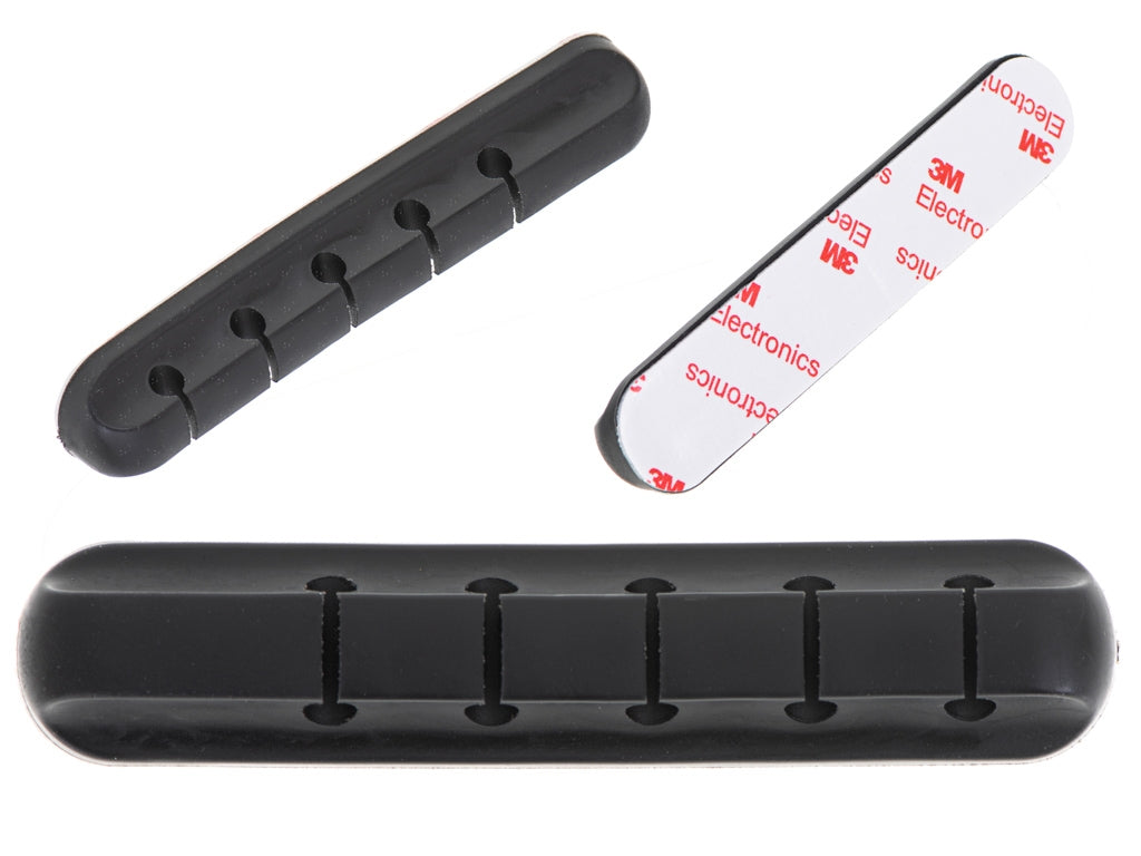 Cable holder organiser 5 wires silicone black