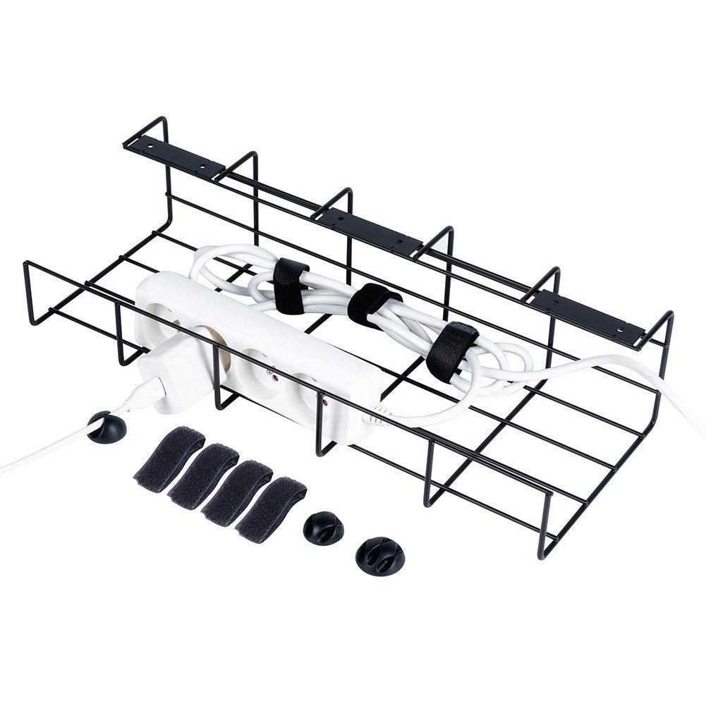 Cable organizer in black metal with mounting kit