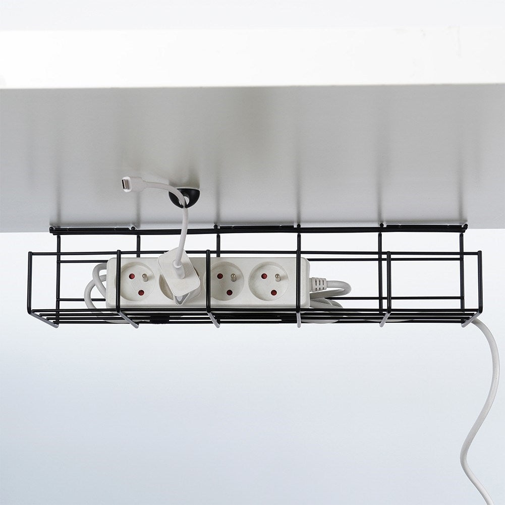 Cable organizer in black metal with mounting kit