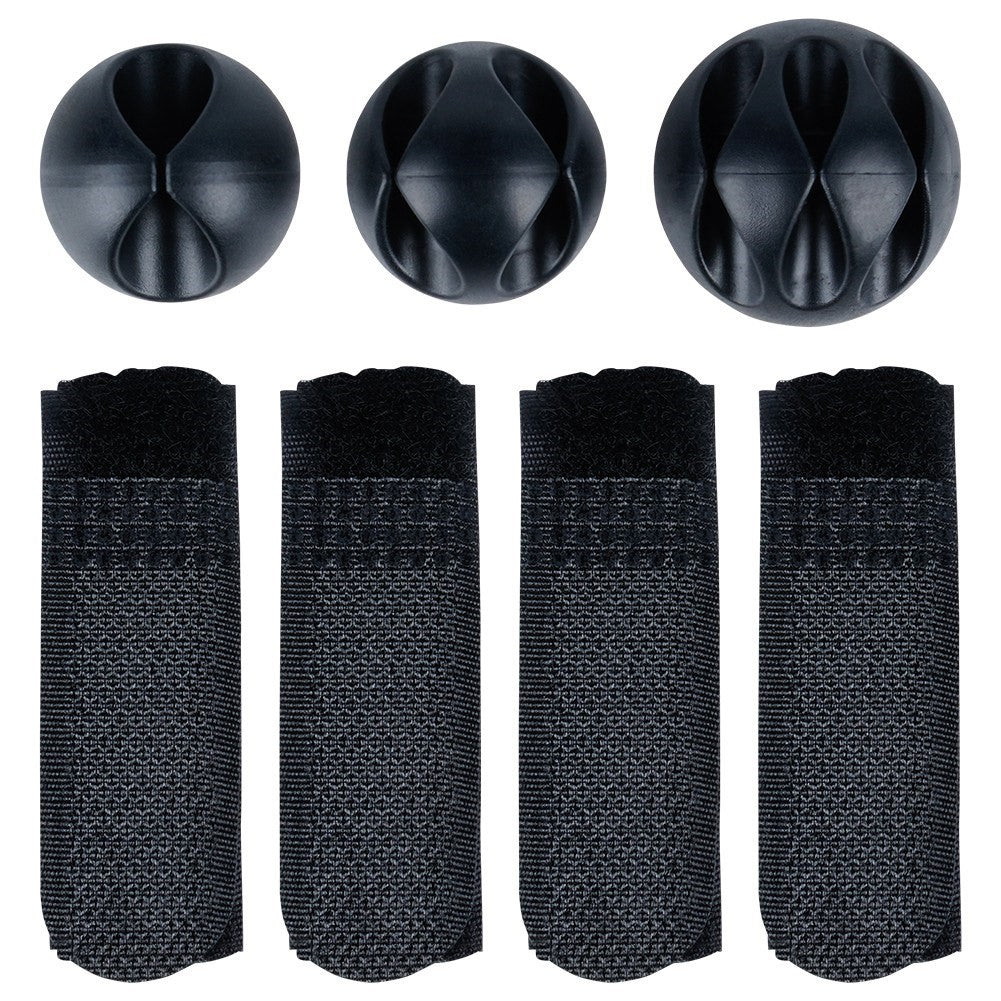 Cable organizer in black metal with mounting kit