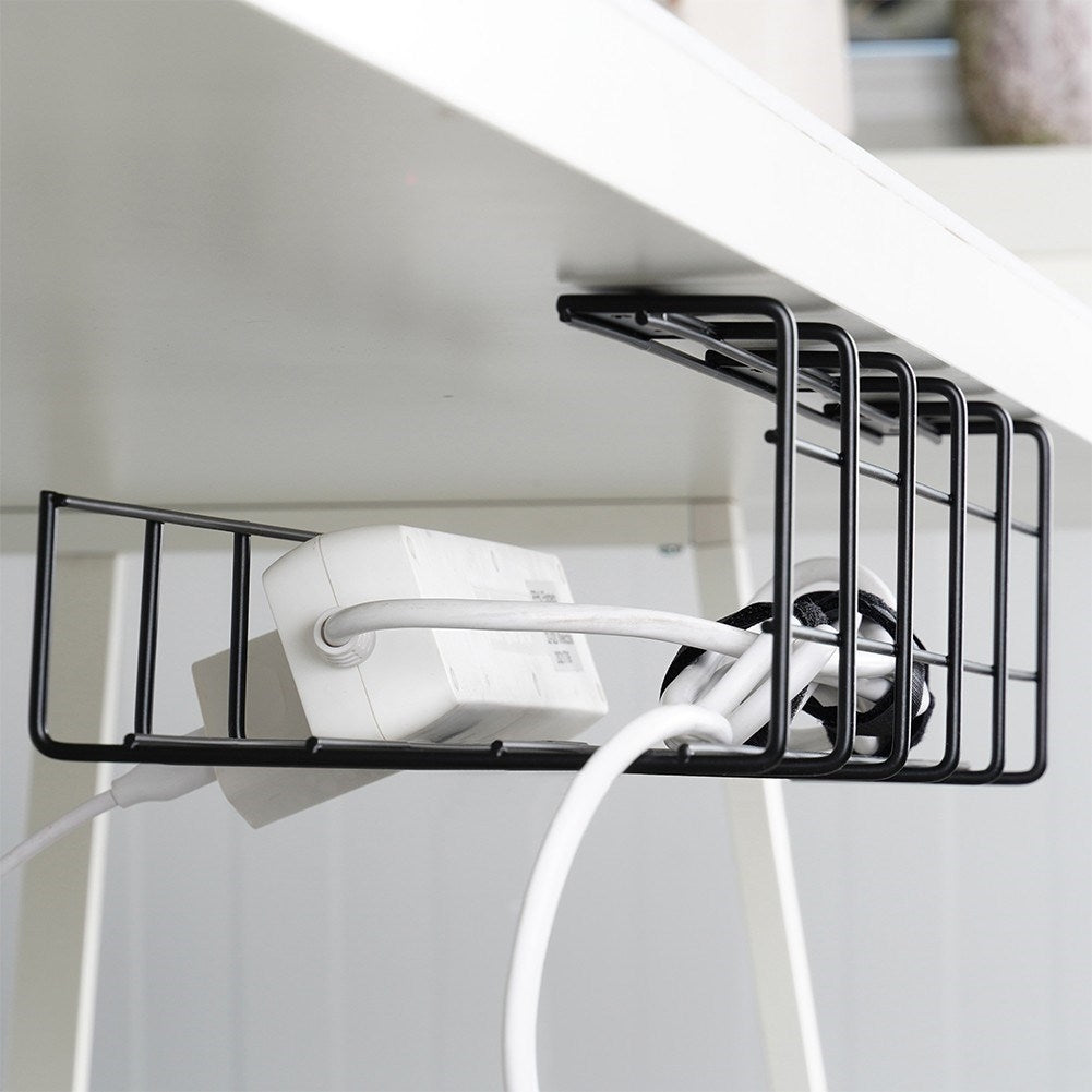Cable organizer in black metal with mounting kit