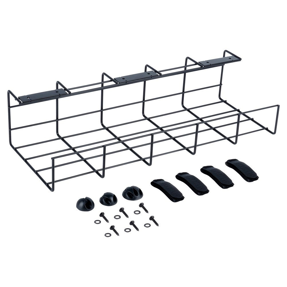 Cable organizer in black metal with mounting kit