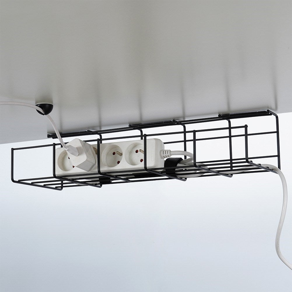 Cable organizer in black metal with mounting kit