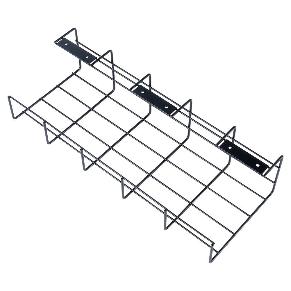 Cable organizer in black metal with mounting kit