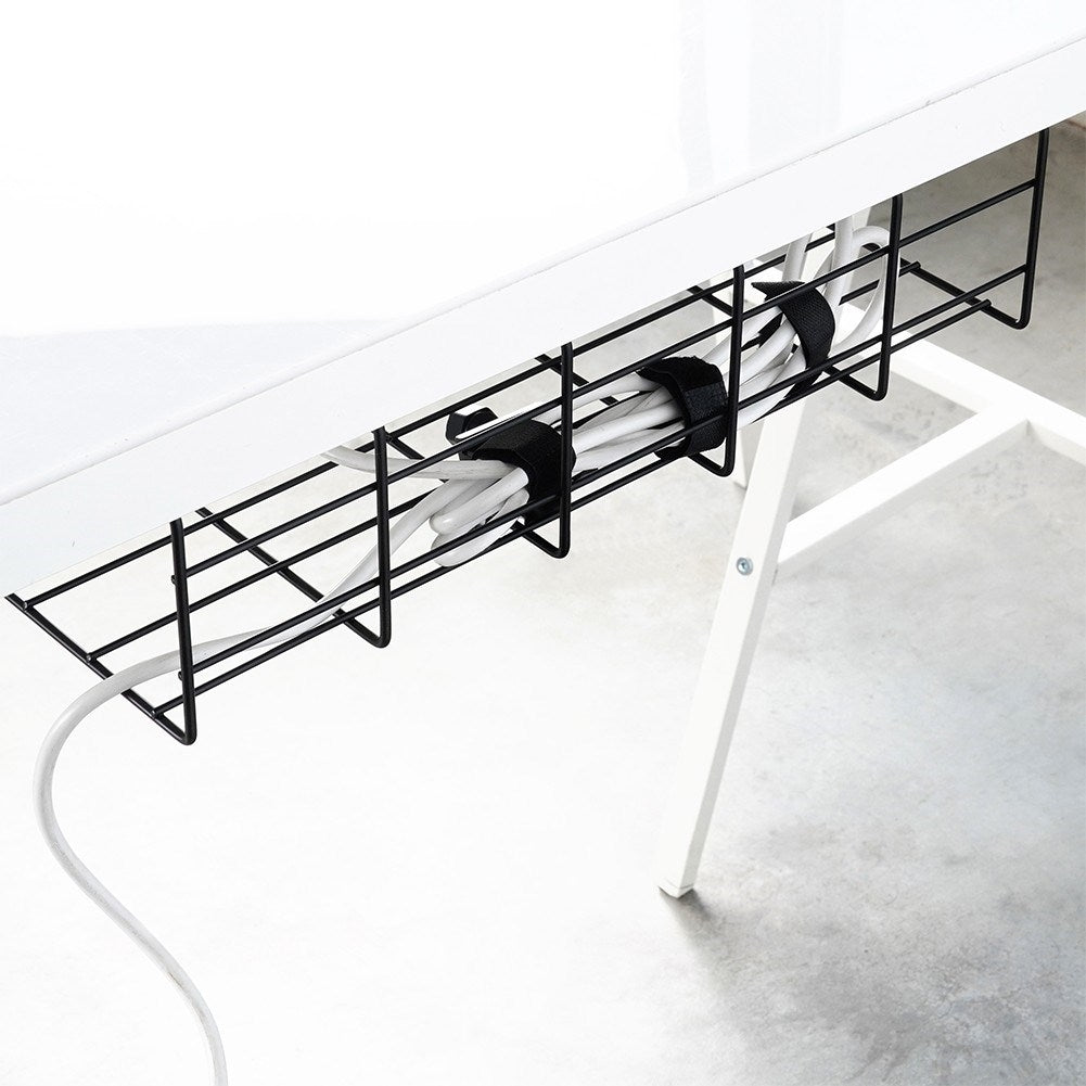 Cable organizer in black metal with mounting kit