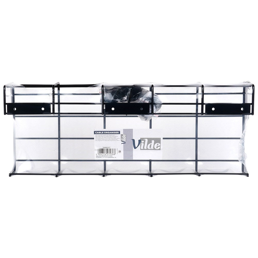 Cable organizer in black metal with mounting kit