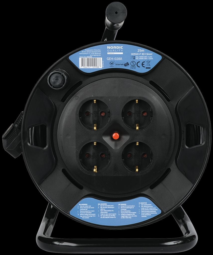 Cable reel Safety plug, H05VV-F 3x1.5mm², 25m
