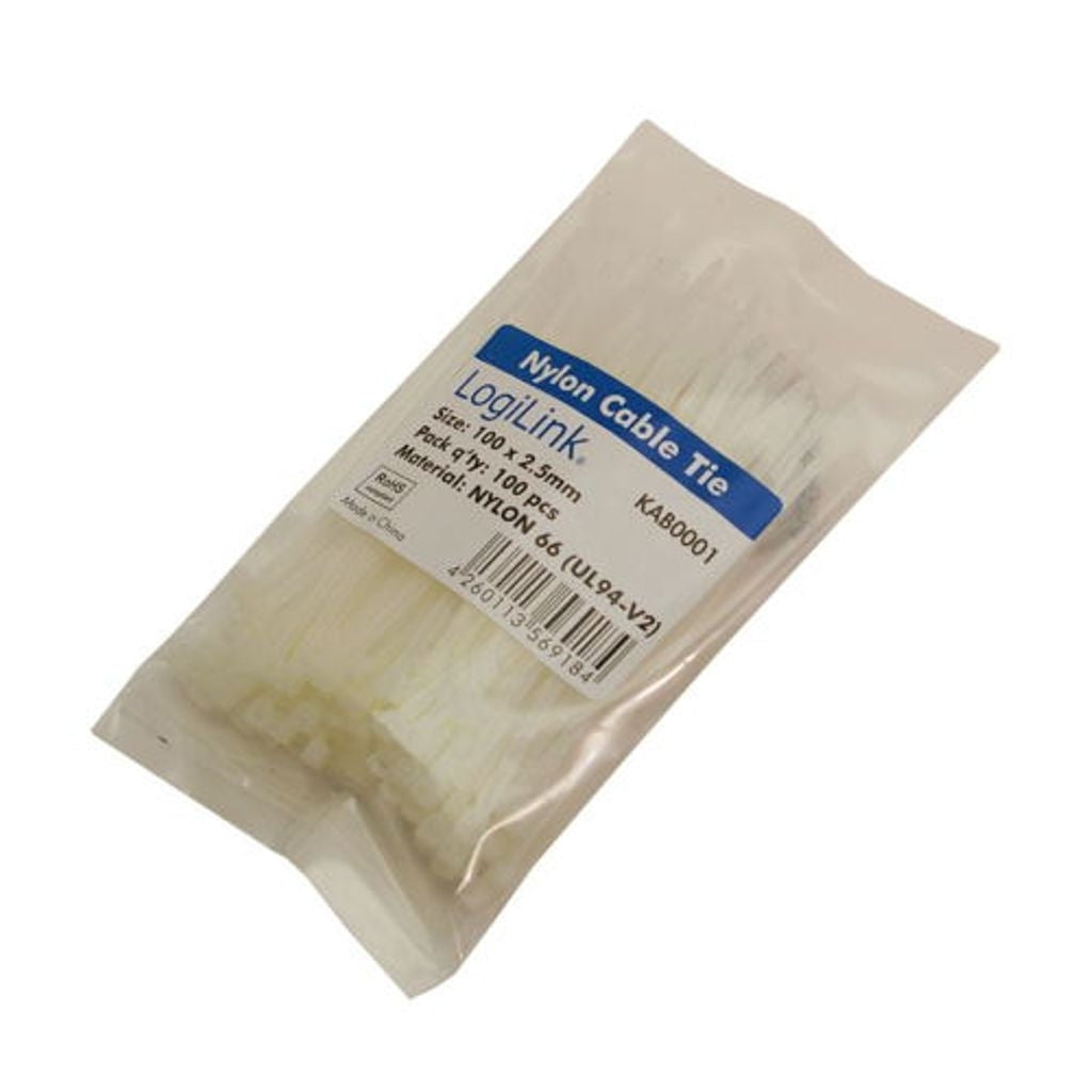 Cable ties 100x2.5mm 10kg 100-pack