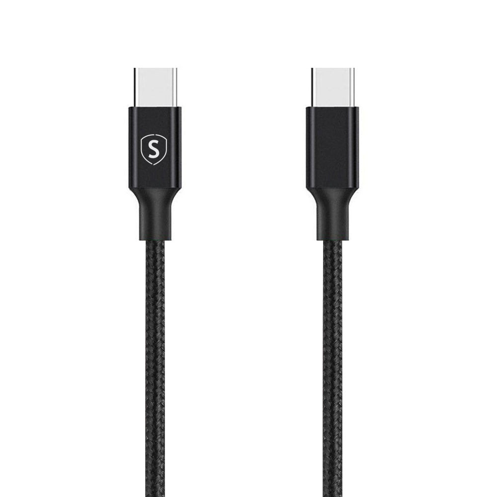 Cafule USB-C to USB-C Cable, QC 3.0, USB-C PD, 3A, 1 m - Grey/Black