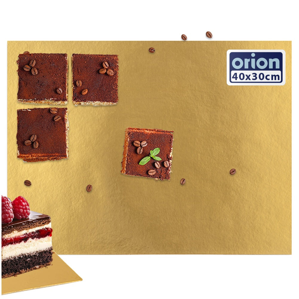 Cake Board, Gold Rectangular 40x30 cm