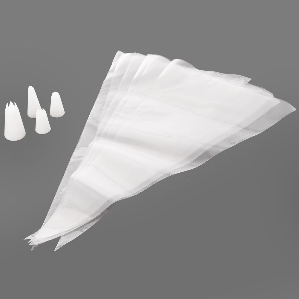 Cake Nozzle Set: 4 Nozzles & 8 Reusable Piping Bags