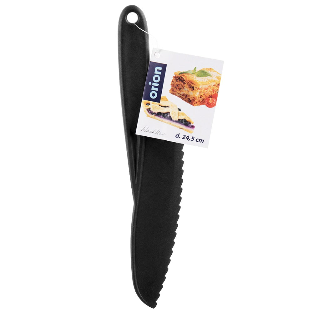 Cake knife with serrated edges, black, BLACKLINE, 24.5 cm