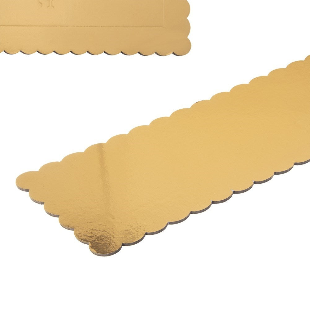 Cake mat 33x12 cm - Folded edges, gold foil, thick cardboard