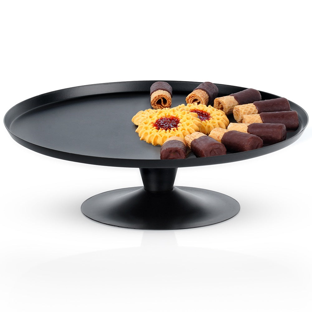 Cake stand, black, steel, on a 24 cm leg