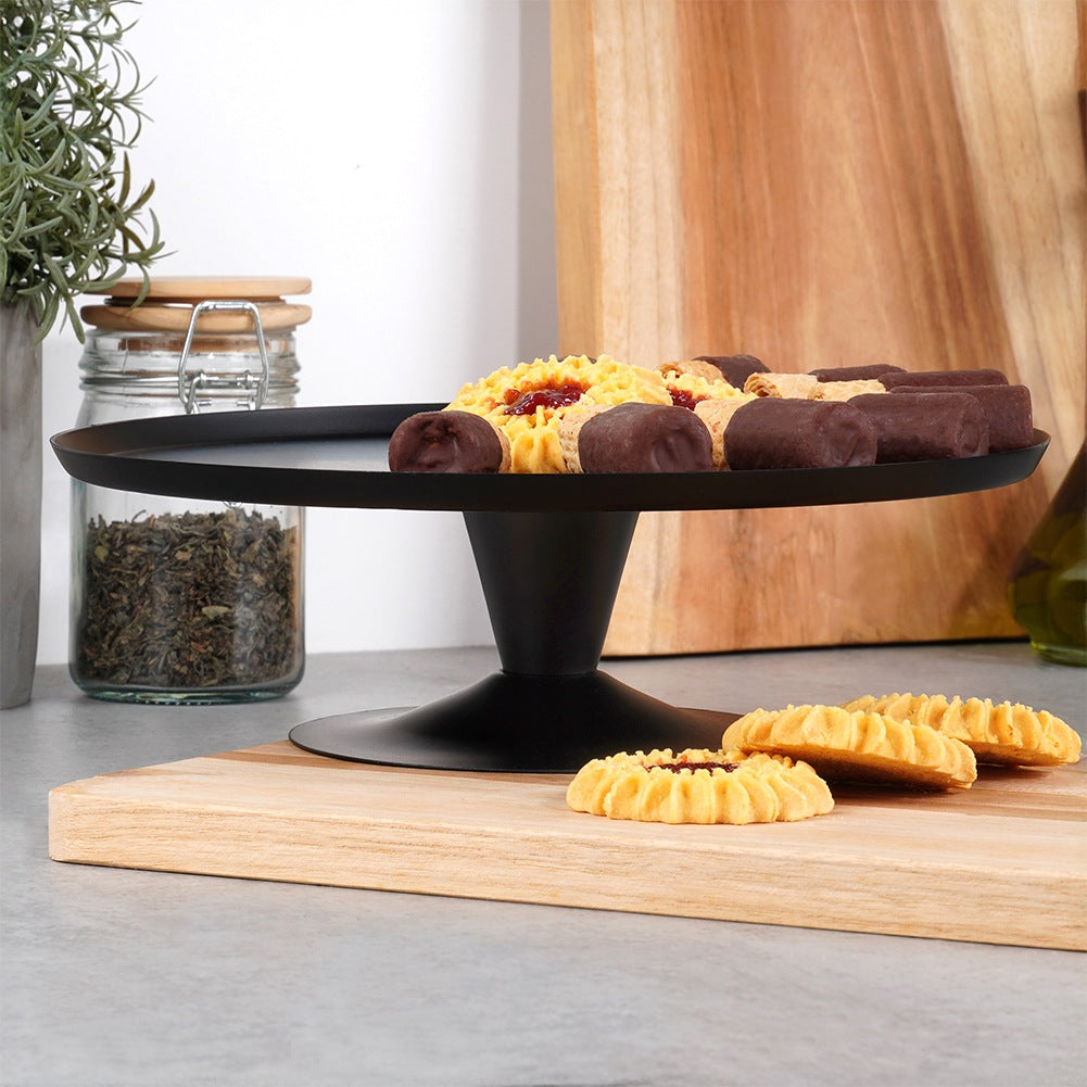 Cake stand, black, steel, on a 24 cm leg