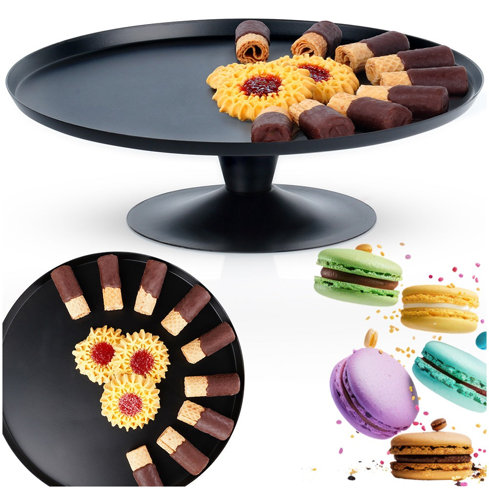 Cake stand, black, steel, on a 24 cm leg