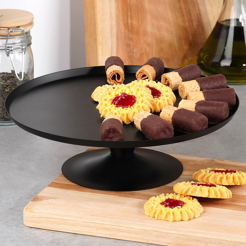 Cake stand, black, steel, on a 24 cm leg