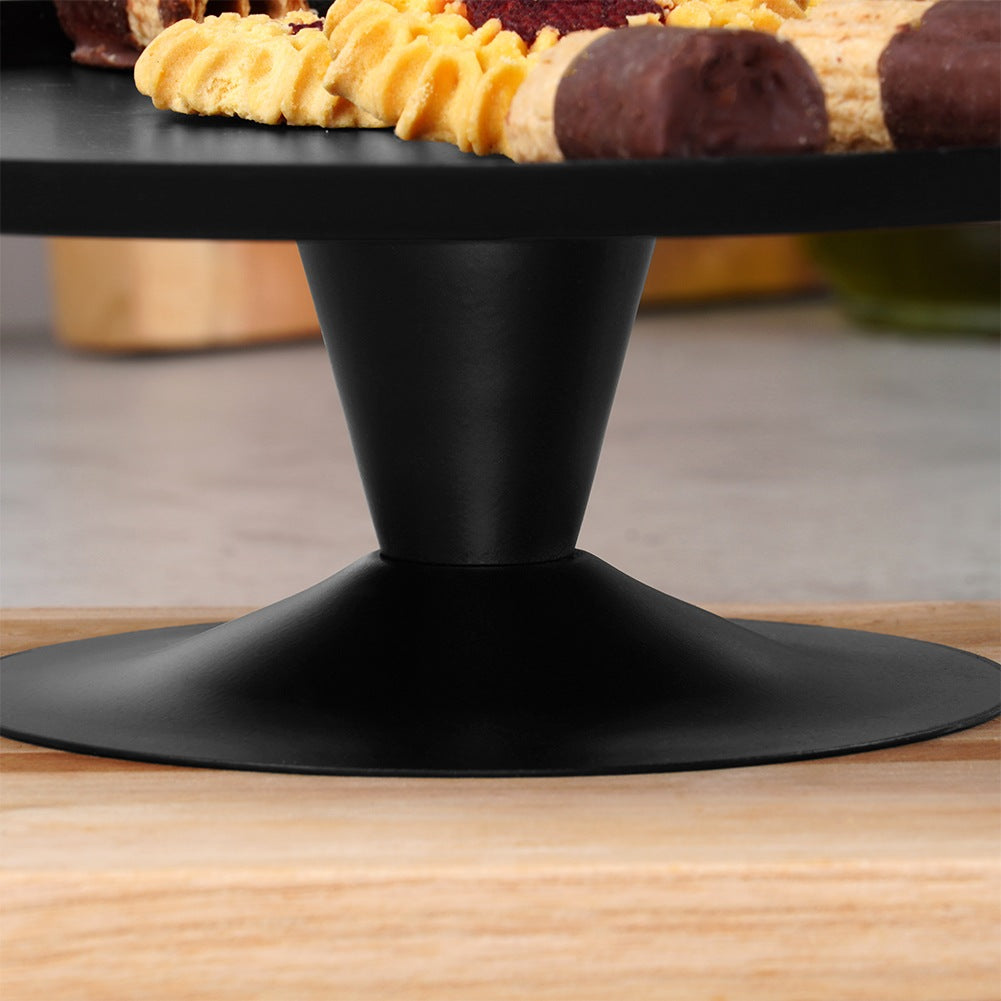 Cake stand, black, steel, on a 24 cm leg