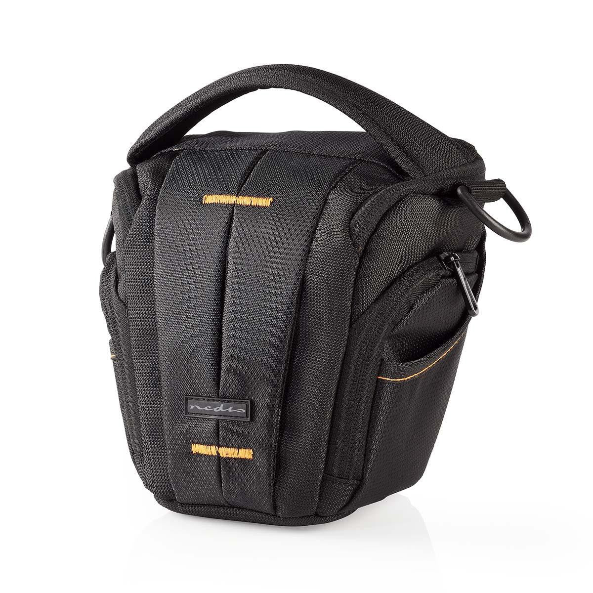 Camera Bag | Holster | Water-repellent | 140 mm | 185 mm | 145 mm | Total number of compartments: 3 | Black / Orange