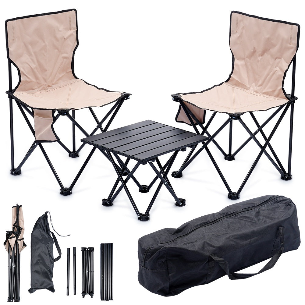 Camping chairs with 3-element table