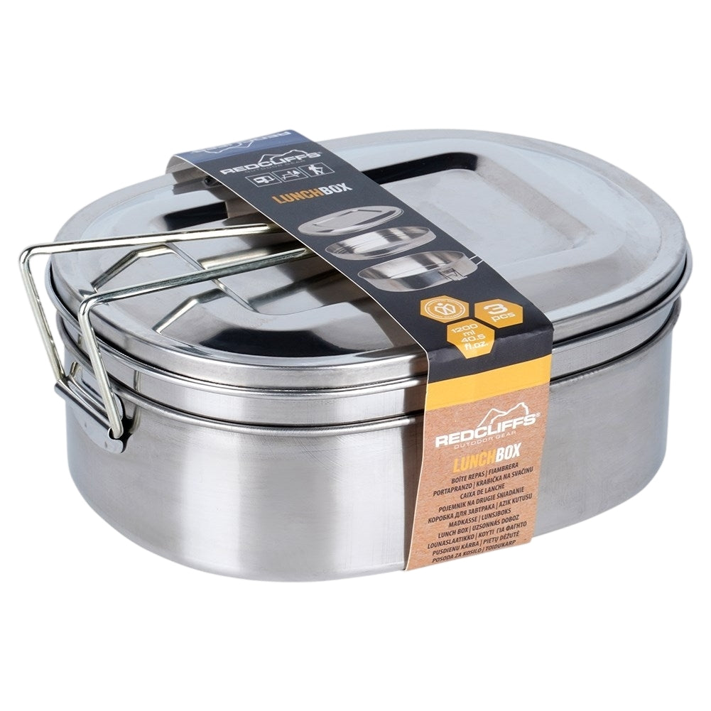 Camping container in stainless steel - two containers with lids