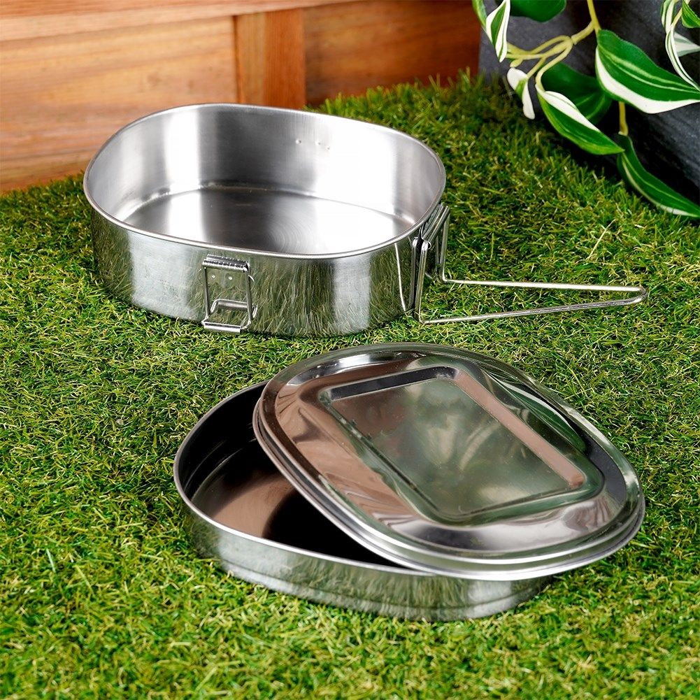 Camping container in stainless steel - two containers with lids