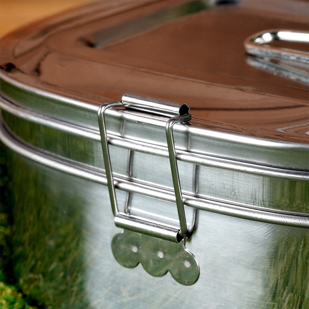 Camping container in stainless steel - two containers with lids