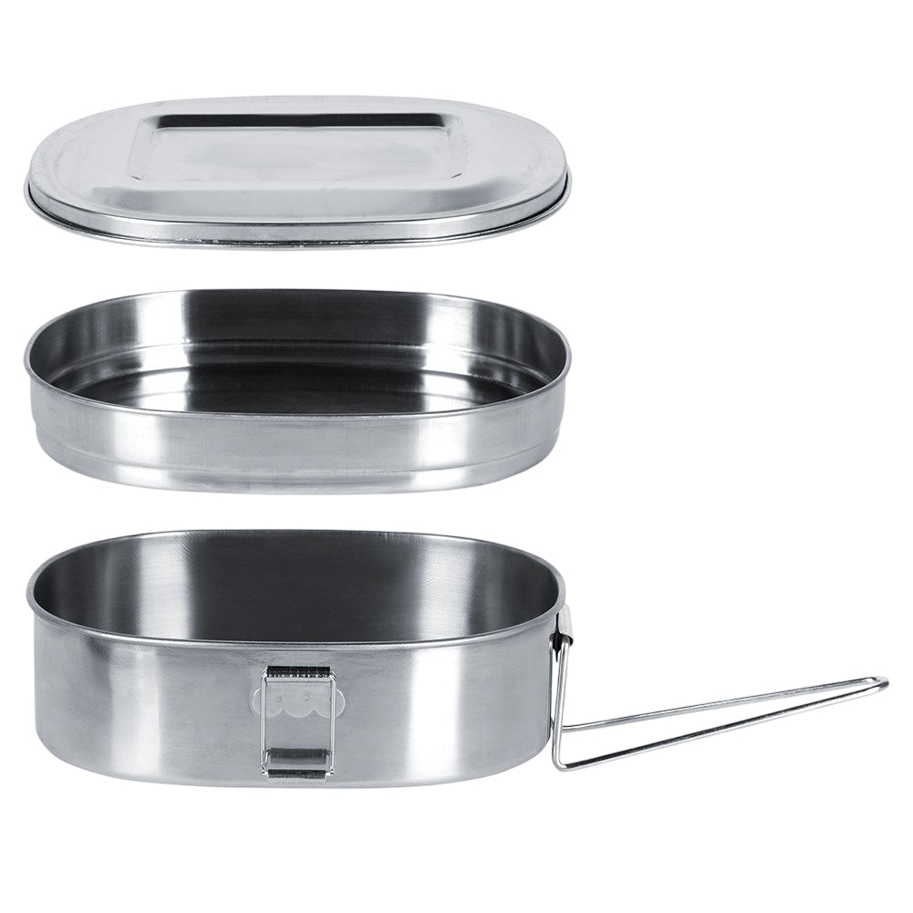 Camping container in stainless steel - two containers with lids