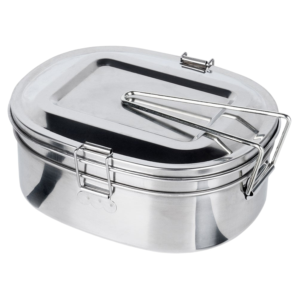 Camping container in stainless steel - two containers with lids
