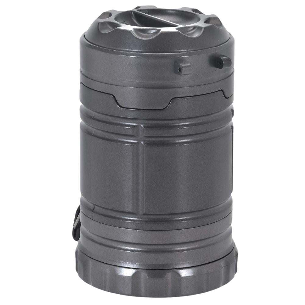 Camping lamp: Retractable, flashlight, white/flame, handle