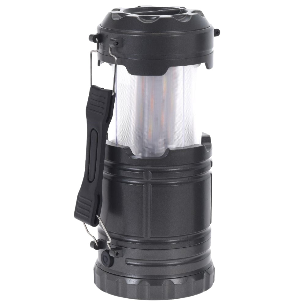Camping lamp: Retractable, flashlight, white/flame, handle