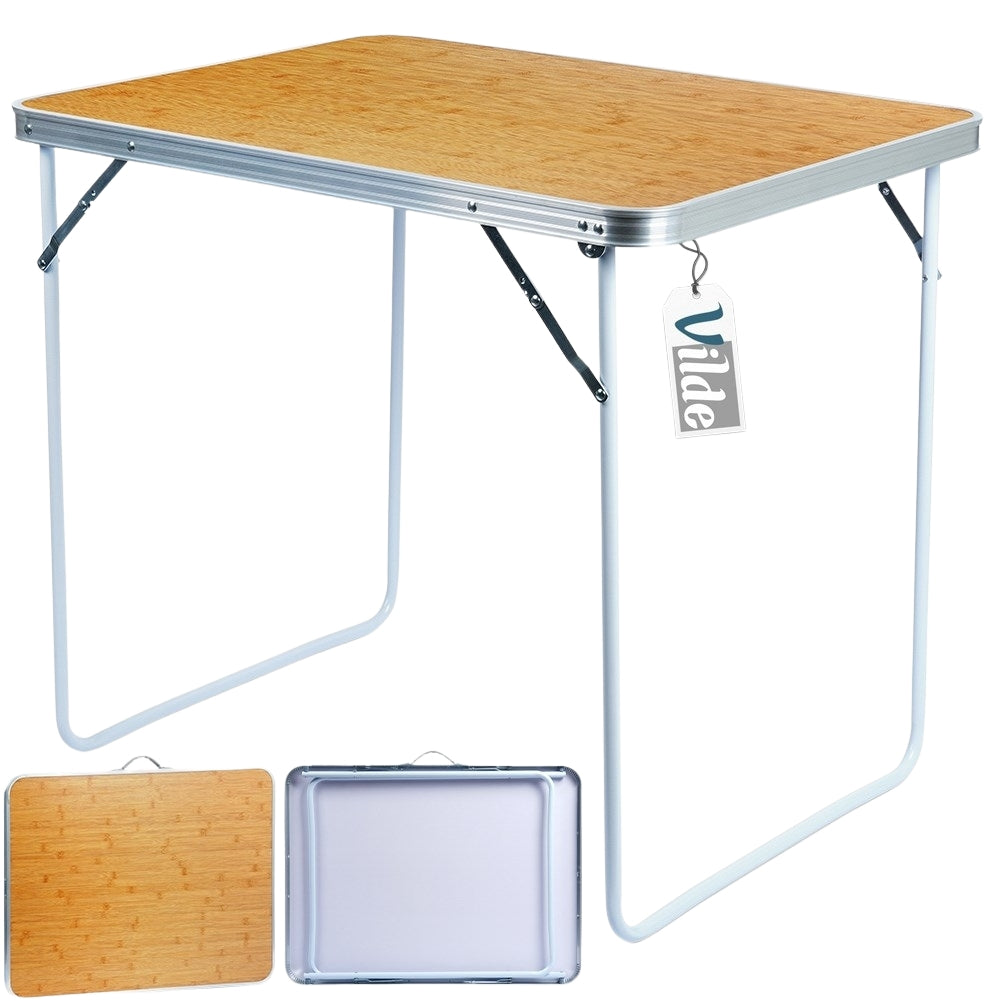 Camping table: Weatherproof, foldable, sturdy metal legs