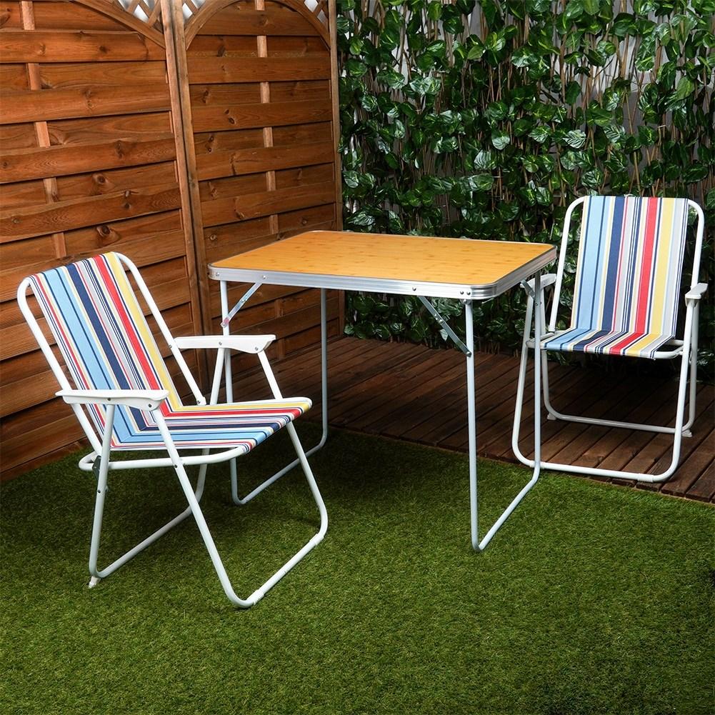 Camping table: Weatherproof, foldable, sturdy metal legs