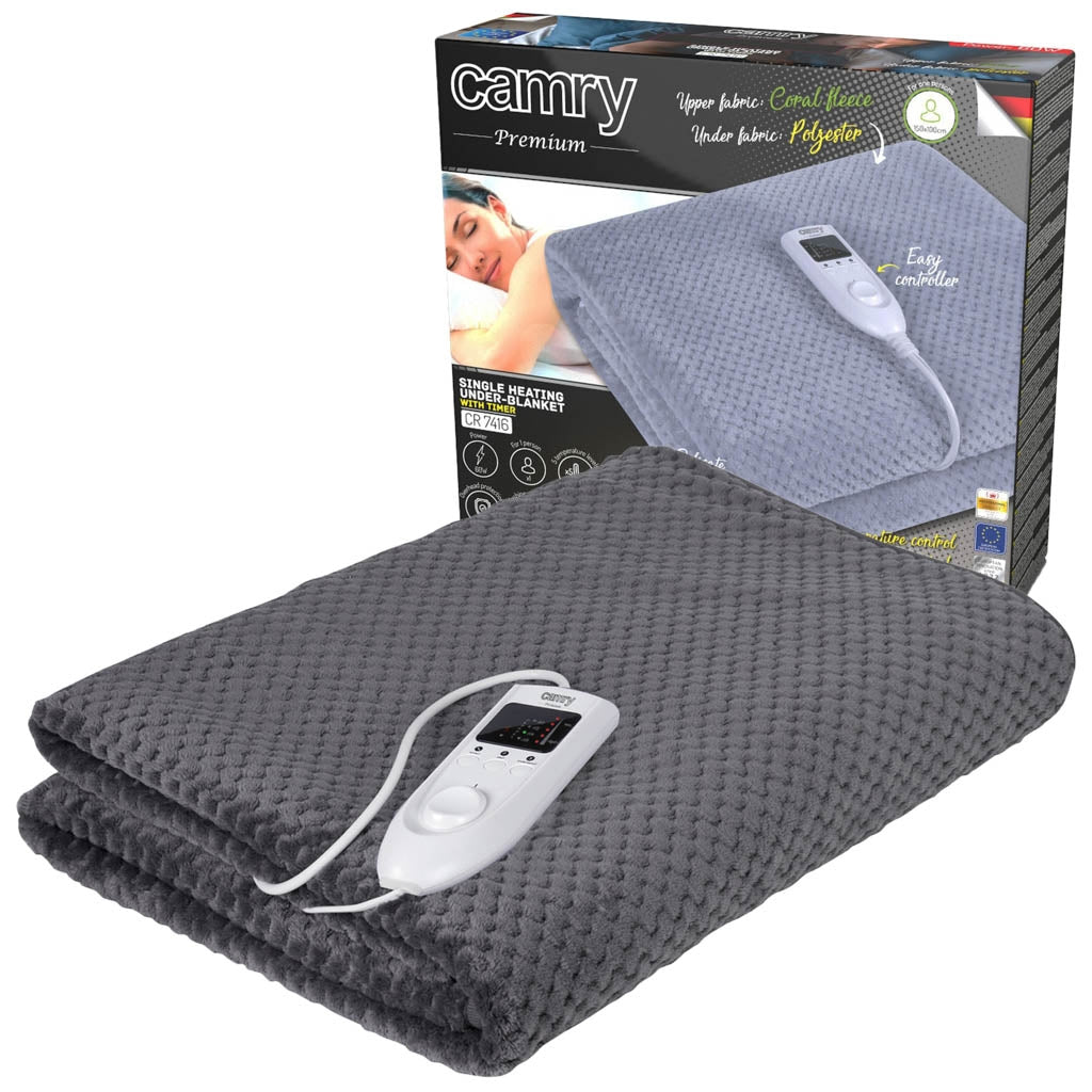 Camry CR 7416 electric blanket with timer heating mat remote control 5 heating levels 150x100cm 60W