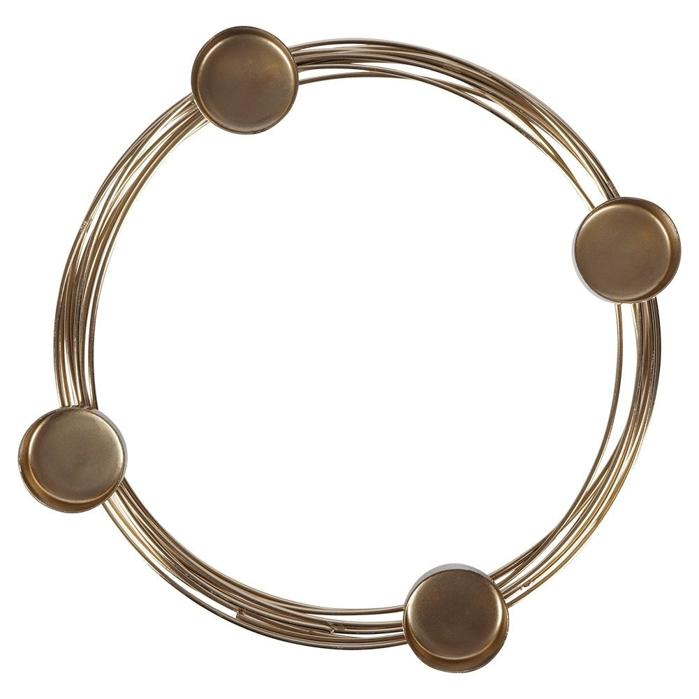 Candle Holder in Gold for Four Tealights, Industrial Style