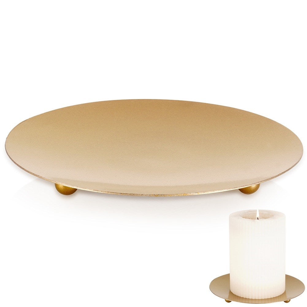 Candle stand, metal, gold, 12 cm