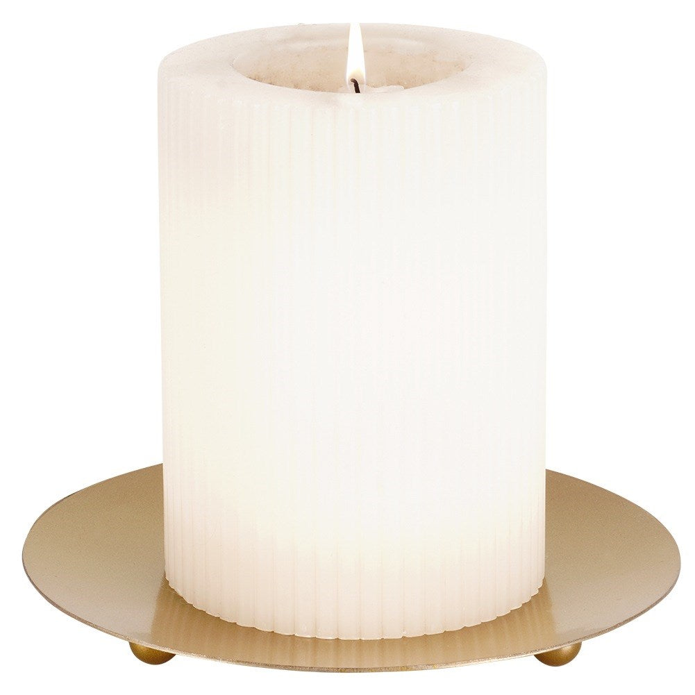 Candle stand, metal, gold, 12 cm