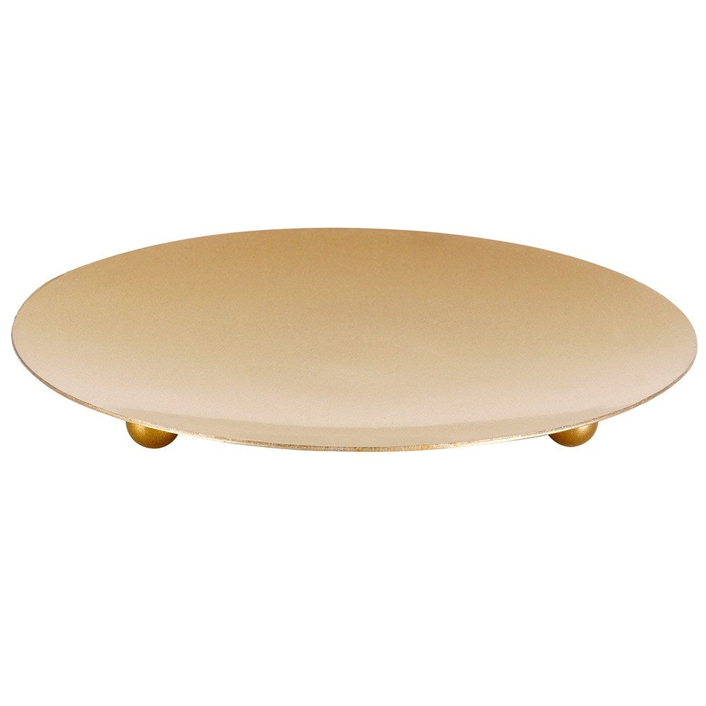 Candle stand, metal, gold, 12 cm