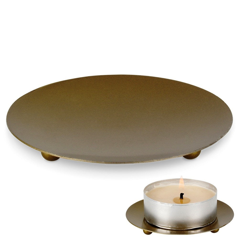 Candle stand, metal, gold, 8.5 cm