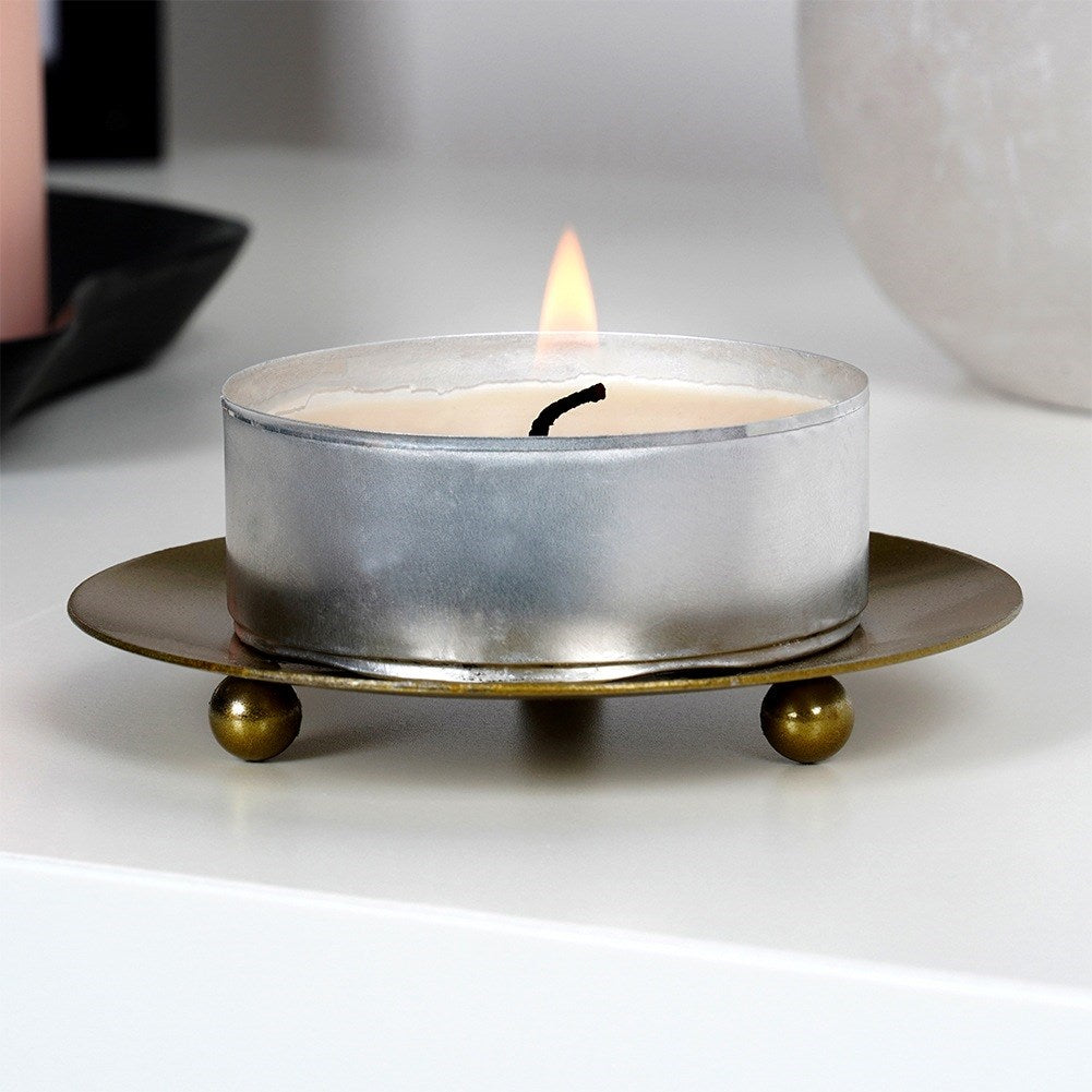 Candle stand, metal, gold, 8.5 cm