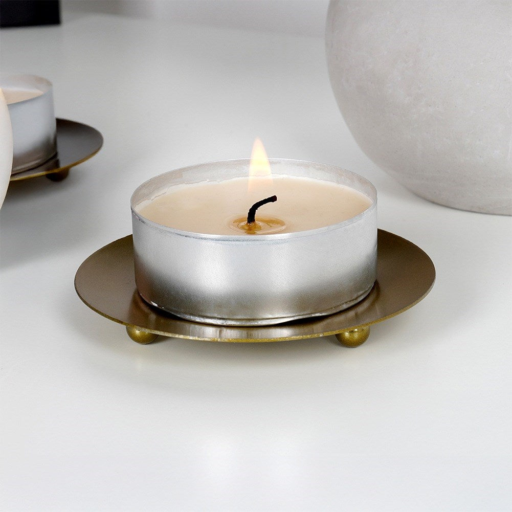 Candle stand, metal, gold, 8.5 cm