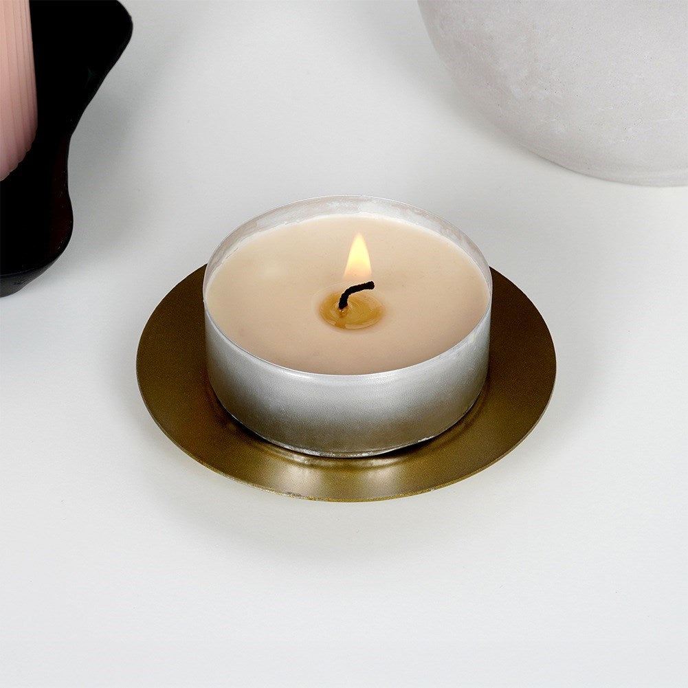 Candle stand, metal, gold, 8.5 cm