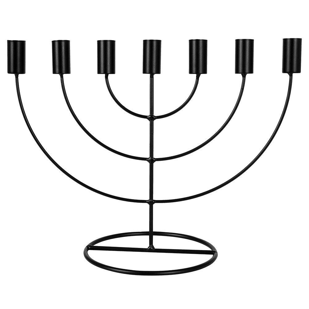 Candlestick for 7 long candles in elegant black metal