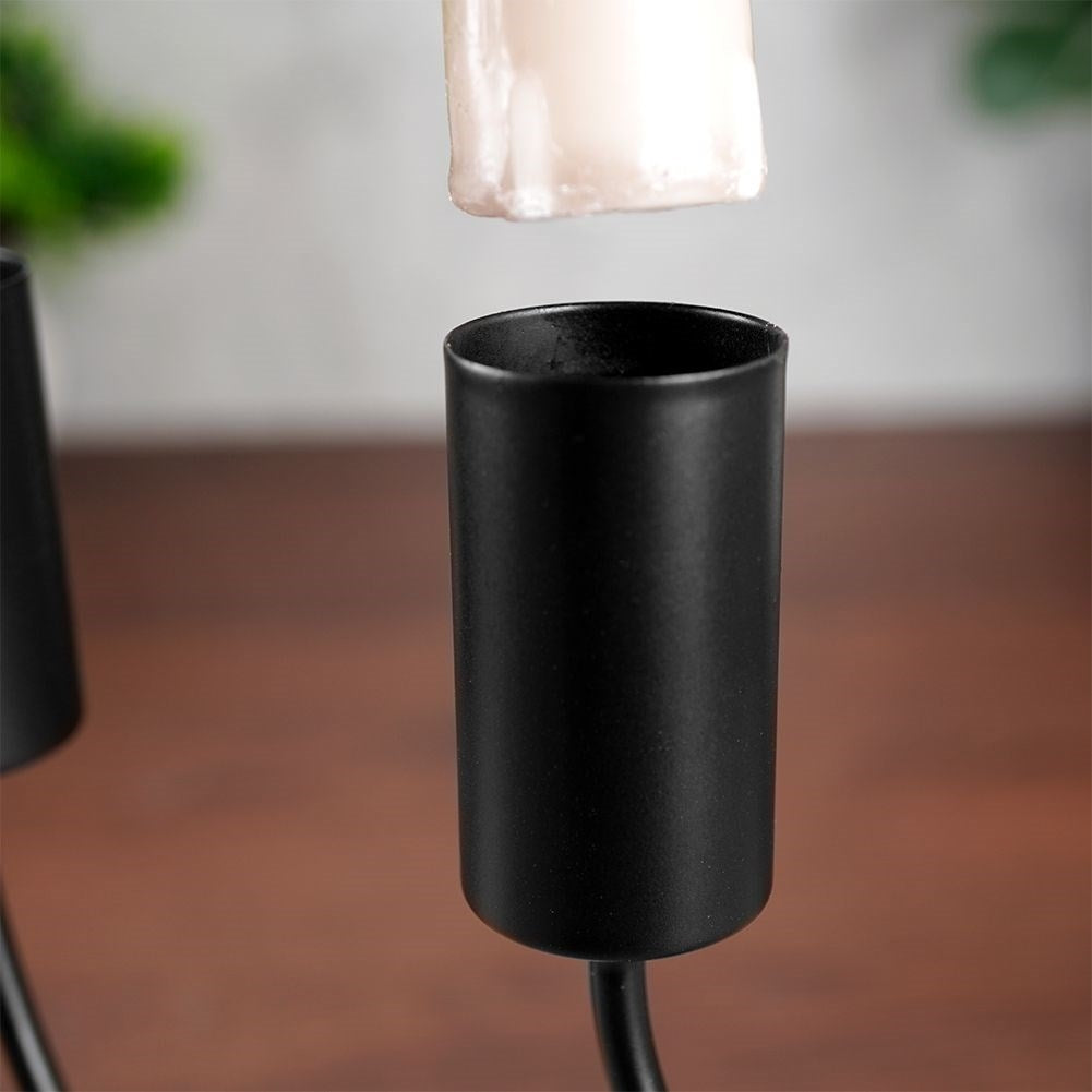 Candlestick for 7 long candles in elegant black metal